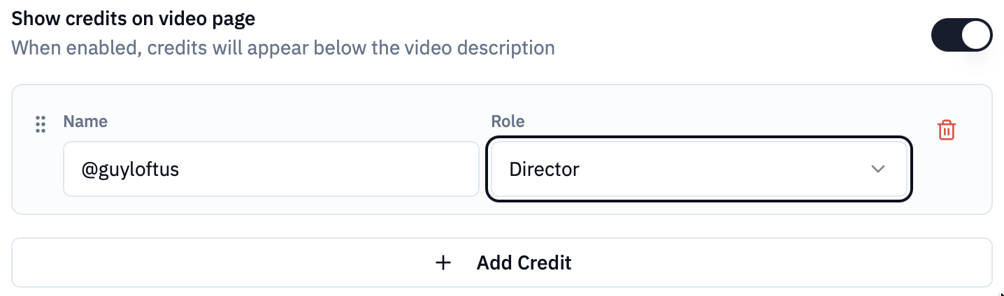 Filmmaker credits