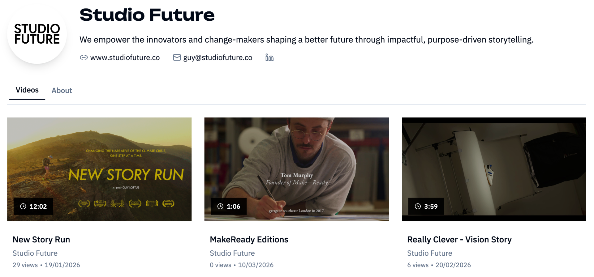 Public portfolio page